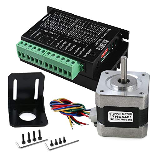 Tsadeer TB6600 4 A 9-42 V CNC-Treiber Stepper Motor Controller CNC mit Schrittmotor Nema 17 Bipolar 1,7 A 40 N.Cm Holding Torque und Montagehalterung für 3D-Drucker Hobby Router CNC von Tsadeer