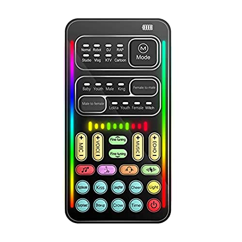 Tsadeer Tragbarer multifunktionaler Sprach-Disguiser, Mini-Soundkarte mit 8 Soundeffekten, Audio-Modifikationen für Mobiltelefon von Tsadeer