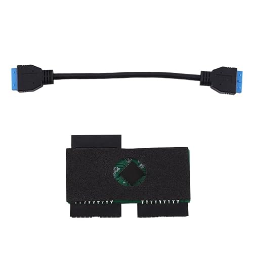 Tsadeer USB 3.0 Hub 19 Pin 1 A 2 mit Verlängerung aus schwarzem PVC + Kupferdraht mit Chip, modularen Kabeln und Erweiterungskarte von Tsadeer