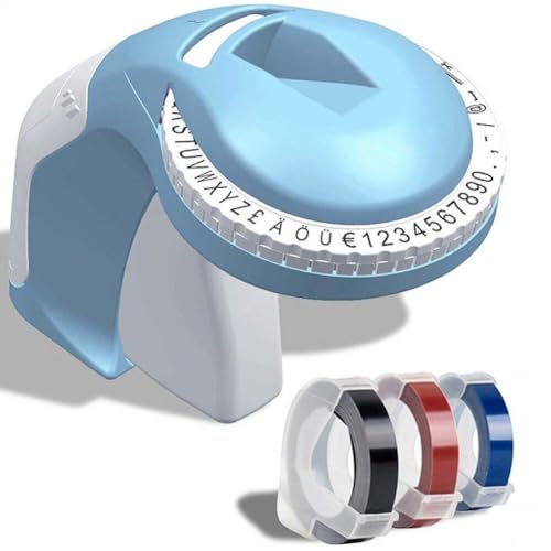 Tsffae DIY 3D -präge -schreibmaschinen -Organizer Xpress Etikett Maker Ersatz Handbuch Beschriftung Drucker 3rolls 9mm Label Tape Label Maker Starter -kit von Tsffae