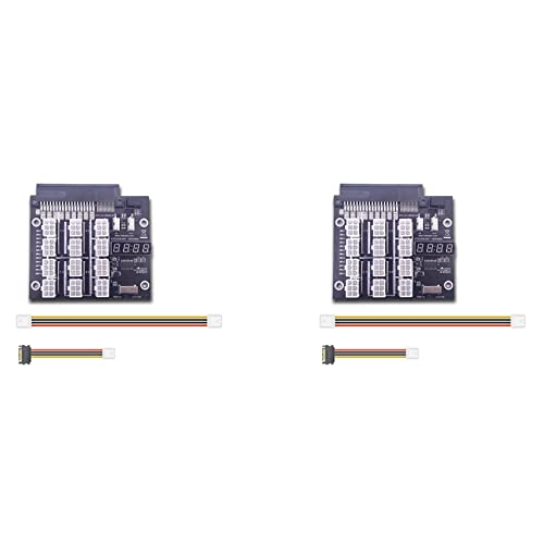 TsoLay 2X Mining Breakout Brett 12 Port 6Pin Power Lieferung Module Brett mit LED 4Pin Kabel für PSU Server 750W 1100W 1600W von TsoLay