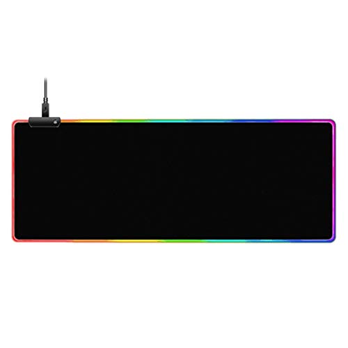 TsoLay RGB-Softpaming-Mauspad, Beleuchtetes LED-Mauspad, Rutschfestes Computer-Tastaturpad auf Gummibasis - 80 X 30 cm von TsoLay