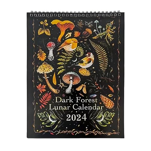 Tsuchiya 2024 Dark Lunar Calendar - Wandkalender 2024 | Dark Lunar Wand-Tier Kalender Mit 12 Original-Illustrationen | Monatskalender Art Deco Für Zuhause Und Büro von Tsuchiya