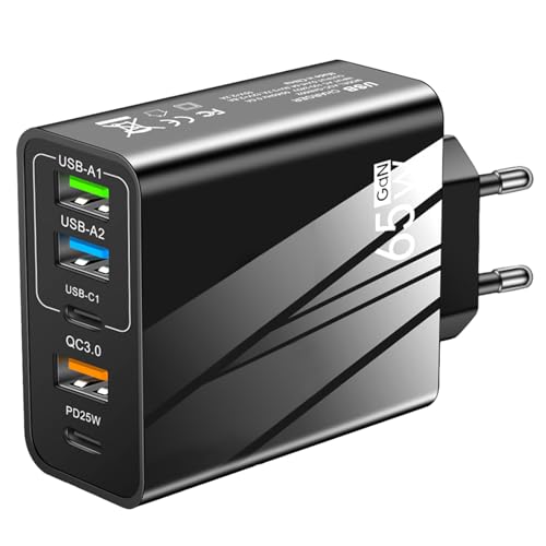 Tsuchiya USB-Wandstecker - Typ-C-Ladeblock 2Pd+3USB,65 W multifunktionales Reiseladegerät, intelligentes USB-Netzteil für Laptops, Mobiltelefone Tsuchiya USB-Wandstecker - Typ-C-Ladeblock 2Pd+3USB,65 W multifunktionales Reiseladegerät, intelligentes USB-Netzteil für Laptops, Mobiltelefone von Tsuchiya