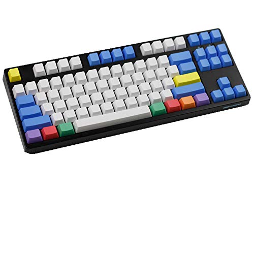 Keycaps 87 Tasten PBT Keycap Dicke weiße Kreide Keycap Key Set Blank Gravierte Tastenkappen für US-Layout Keyboard für Switches MX Cherry Mechanische Tastatur (nur Tastenkappen) von Tsung