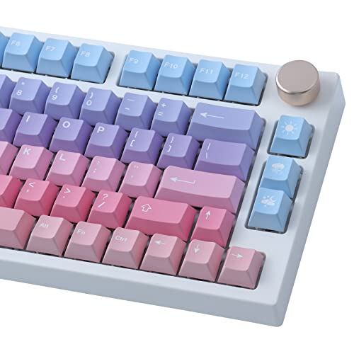 PBT Keycaps 129 Tasten Dye-Sublimation Color Gradient Custom Keycaps Set Cherry Profil Keycaps für ANSI&ISO Layout Cherry MX Switches Mechanische Tastatur von Tsungup