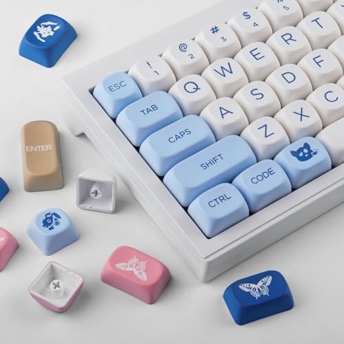 Tsungup PBT MOA keycaps, 126 Tasten Cute Blau Custom Tastenkappen Set Kompatibel mit Cherry Gateron MX Switches für ANSI Layout Mechanische Gaming Tastaturen Tsungup PBT MOA keycaps, 126 Tasten Cute Blau Custom Tastenkappen Set Kompatibel mit Cherry Gateron MX Switches für ANSI Layout Mechanische Gaming Tastaturen von Tsungup
