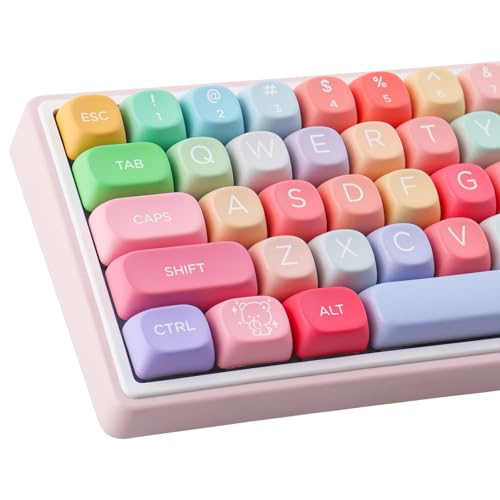 Tsungup PBT Rainbow Candy Tastenkappen, 126 Tasten, MOA, niedlicher Gummibär, benutzerdefinierte Tastenkappen, 100 % Tastatur, Farbsublimations-Tastenkappen, Tastatur-Tastenkappen-Set für MX-Schalter Tsungup PBT Rainbow Candy Tastenkappen, 126 Tasten, MOA, niedlicher Gummibär, benutzerdefinierte Tastenkappen, 100 % Tastatur, Farbsublimations-Tastenkappen, Tastatur-Tastenkappen-Set für MX-Schalter von Tsungup