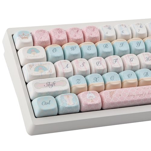 Tsungup PBT keycaps, 147 Tasten MOA Cute Rokoko-Themenstil Custom Tastenkappen Set Kompatibel mit Cherry Gateron MX Switches für ANSI Layout Mechanische Gaming Tastaturen von Tsungup