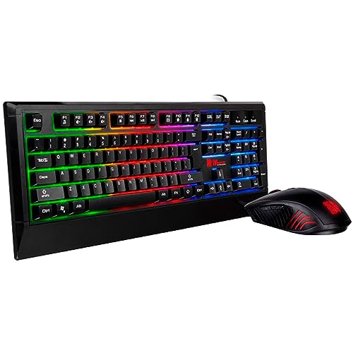 Tt eSPORTS/Thermaltake Challenger Combo RGB (GER) | Tastatur-Maus-Set | Ergonomisch | rechts-und linkshänding | deutsches Layout (QWERTZ) | schwarz von Tt eSPORTS