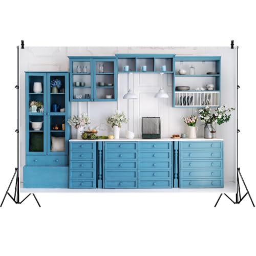 Ttincceer 2.2x1.5m Küche Interieur Kulisse Modern Weiß Wand Blau Schrank Geburtstag Fotografie Hintergrund Haus Küche Kinder Familie Geburtstag Party Banner Portrait Fotostudio Requisiten Vinyl Ttincceer 2.2x1.5m Küche Interieur Kulisse Modern Weiß Wand Blau Schrank Geburtstag Fotografie Hintergrund Haus Küche Kinder Familie Geburtstag Party Banner Portrait Fotostudio Requisiten Vinyl von Ttincceer