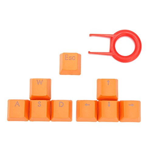 Tutoy Orange 9 PBT-Tasten Hintergrundbeleuchtete Sendetastenkappen für Cherry MX Mechanische Tastatur-Orange - Orange von TuToy