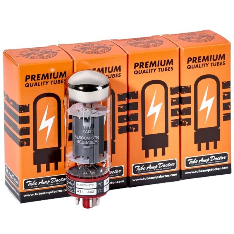 Tube Amp Doctor 6L6GCM-STR Redbase Selected Premium Matched Quartet Power Amp Valves (set van 4) von Tube Amp Doctor
