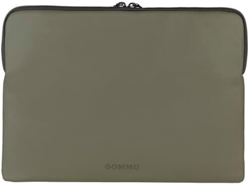 TUCANO GOMMO - Sleeve für 15,6 Zoll und MacBook 16 Zoll, gummiertes Material - Militärgrün/Khaki von Tucano