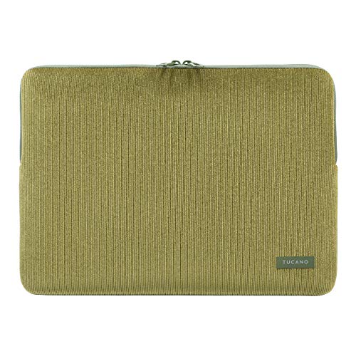 Tucano Second Skin Velluto, Notebook Sleeve aus Cord und Neopren 15,6 Zoll, MacBook Pro 15, MacBook Pro 16 Zoll, Oliv, grün, BFVELMB16-V von Tucano