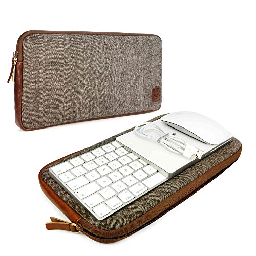 Tuff-Luv Herringbone Tweed Travel case für Apple Magic Keyboard 1 & 2 / Mouse 1 & 2 / Trackpad 1 & 2 - Braun von Tuff-Luv