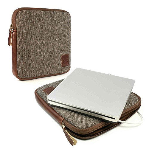 Tuff-Luv Herringbone Tweed Travel case für Apple USB Superdrive - Braun von TUFF LUV