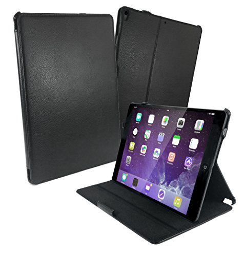 Tuff Luv Multi-View Echt Leder Hülle Tasche [Mit Schlaf-Funktion, Klappständer] Für Apple iPad Pro 10.5 - Schwarz von Tuff-Luv