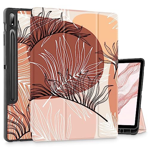 Tuiklol Schutzhülle für Samsung Tab S8 Plus 2022 & S7 FE 2021 & S7 Plus Release 31,5 cm (12,5 Zoll), dünne TPU-Rückseite, Schutzhülle mit Stifthalter und dreifach faltbarem Ständer und automatischer von Tuiklol