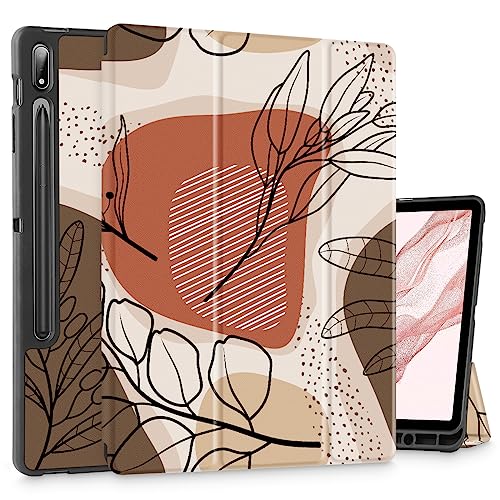 Tuiklol Schutzhülle für Samsung Tab S8 Plus 2022 & S7 FE 2021 & S7 Plus Release 31,5 cm (12,5 Zoll) Hülle, schlanke TPU-Rückseite mit Stifthalter und dreifach faltbarem Ständer und automatischer von Tuiklol