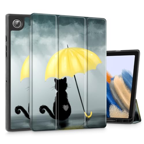 Tuiklol Tablet-Schutzhülle für Samsung Tab A9 Plus 2023, schlanke TPU-Schutz, Hartschale, automatische Wake/Sleep-Funktion für Galaxy Tab A9+ 27,9 cm (11 Zoll), schwarze Katze von Tuiklol