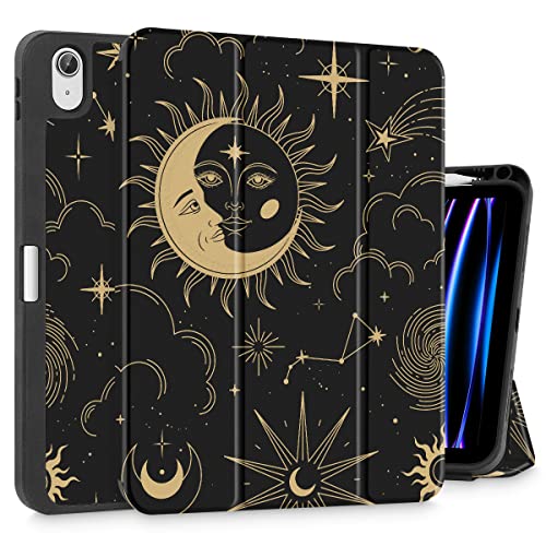 Tuiklol iPad 10th Generation Case, 2022 10.9 Inch Slim Stand Hard Case Pencil Holder with TPU Back Cover & Trifold Stand & Auto Wake/Sleep with iPad 10.9 2022 Model A2757 A2777 A2696, Moon and Star von Tuiklol