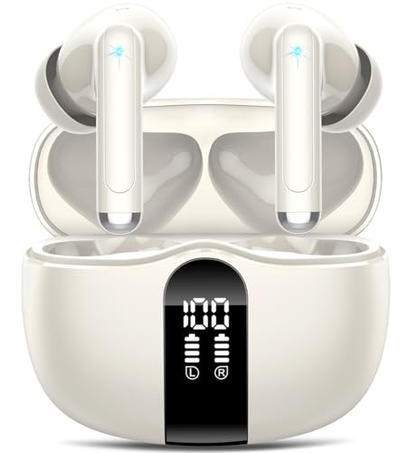 4 ENC Noise Cancelling Mic, Kabellose Kopfhörer Tiefer Bass Wireless Earbuds 40Std, IP7 4 ENC Noise Cancelling Mic, Kabellose Kopfhörer Tiefer Bass Wireless Earbuds 40Std, IP7 von Tukio