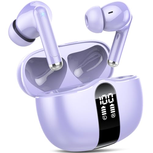 Bluetooth Kopfhörer, Kopfhörer Kabellos Bluetooth 5.3 In Ear Kopfhörer mit 4 ENC Noise Cancelling Mic, Tiefer Bass Wireless Earbuds 40Std, IP7 Wasserdicht Ohrhörer LED Anzeige, Geheimnisvolles Lila Bluetooth Kopfhörer, Kopfhörer Kabellos Bluetooth 5.3 In Ear Kopfhörer mit 4 ENC Noise Cancelling Mic, Tiefer Bass Wireless Earbuds 40Std, IP7 Wasserdicht Ohrhörer LED Anzeige, Geheimnisvolles Lila von Tukio