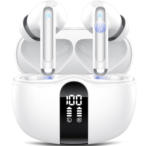 Tukio Bluetooth Kopfhörer, Kopfhörer Kabellos Bluetooth 5.3 In Ear Kopfhörer mit 4 ENC Noise Cancelling Mic, 40H Stunden, Mini Wireless Kopfhörer HiFi Stereo Tiefbass, Ohrhörer IP7 Wasserdicht von Tukio