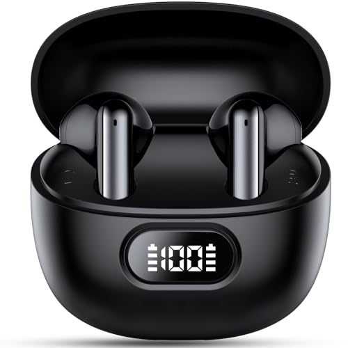 Tukio Bluetooth Kopfhörer, Kopfhörer Kabellos Bluetooth 5.3, in Ear Kopfhörer mit 4 HD Mics, 40 Std Spielzeit, Kabellose Kopfhörer Tiefer Bass, IP7 Wasserdicht Mini ENC Ohrhörer, LED Anzeige, USB-C von Tukio