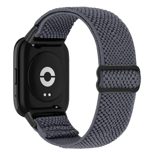TumCez Armbänder kompatibel mit Xiaomi Redmi Watch 3 Active Armband für Damen Herren, Sportarmband aus weichem elastischem atmungsaktivem Nylon für Xiaomi Redmi Watch 3 Active Armband, grau, sportlich von TumCez