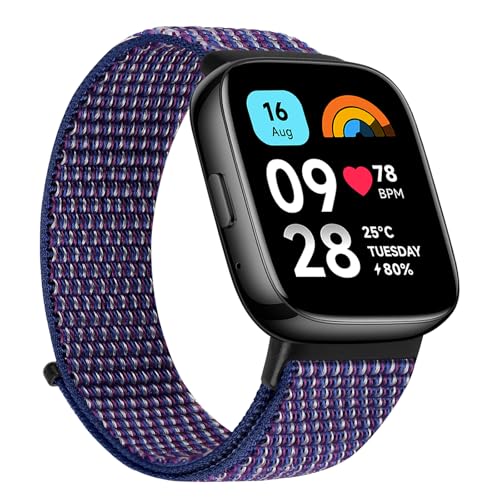TumCez Nylon-Armband kompatibel mit Xiaomi Redmi Watch 3 Active, Armband für Damen und Herren, verstellbares Ersatzarmband für Xiaomi Redmi Watch 3 Active, Indigo, Armband TumCez Nylon-Armband kompatibel mit Xiaomi Redmi Watch 3 Active, Armband für Damen und Herren, verstellbares Ersatzarmband für Xiaomi Redmi Watch 3 Active, Indigo, Armband von TumCez