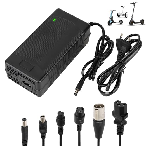 Tumacado 54,6V 2A Ladegeräte für Scooter，E Scooter Ladegeräte，Hoverboard Ladekabel，48V Elektroroller Universal Lithium Batterie Ladegerät mit 6 Anschlüssen，Schnellladegerät für Elektrofahrräder von Tumacado