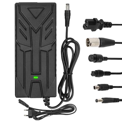 Tumacado 54,6V Ladegeräte für Scooter，42V Hoverboard Ladegeräte，48V Elektroroller Universal Lithium Batterie Ladegerät mit 6 Anschlüssen，48V E-Bike Schnellladegerät für Elektrofahrräder Akkuladung von Tumacado