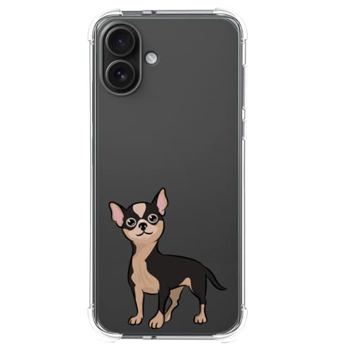 Schutzhülle aus Silikon, stoßfest, für iPhone 16 Plus (6,7 Zoll), Design Hunde 05 Zeichnungen von Tumundosmartphone
