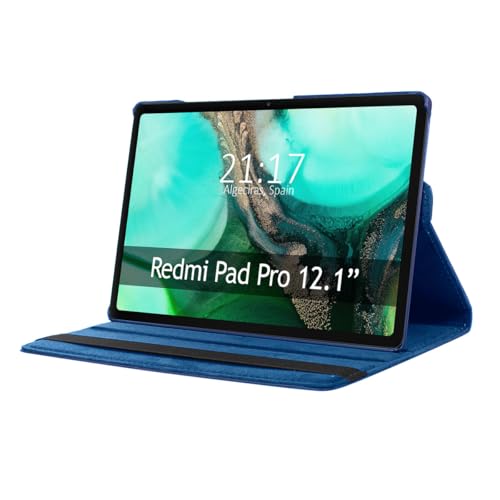 Tumundosmartphone 360 Grad drehbare Schutzhülle für Xiaomi Redmi Pad Pro/Pro 5G 12.1, Blau von Tumundosmartphone