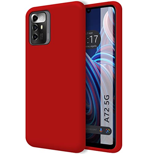 Tumundosmartphone Hülle Silikon Liquid Ultra Weich fur ZTE Blade A72 5G Farbe Rot von Tumundosmartphone