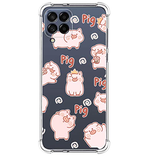 Tumundosmartphone Hülle Silikon Stoßfest für Samsung Galaxy M53 5G Design Schweine Muster von Tumundosmartphone