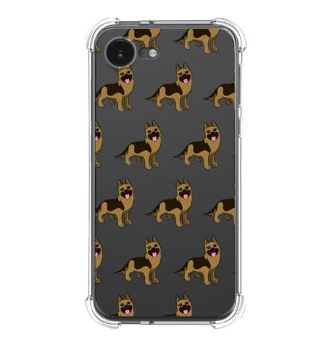 Tumundosmartphone Schutzhülle aus Silikon, stoßfest, für iPhone 16e (6.1), Design Hunde 09, Zeichnungen von Tumundosmartphone