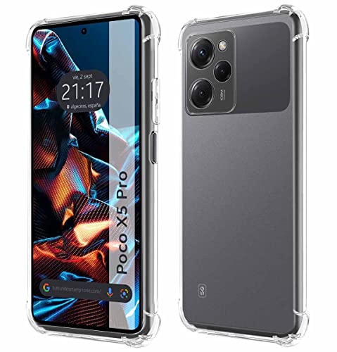 Tumundosmartphone Schutzhülle aus Silikon, stoßfest, transparent für Xiaomi Poco X5 Pro 5G von Tumundosmartphone