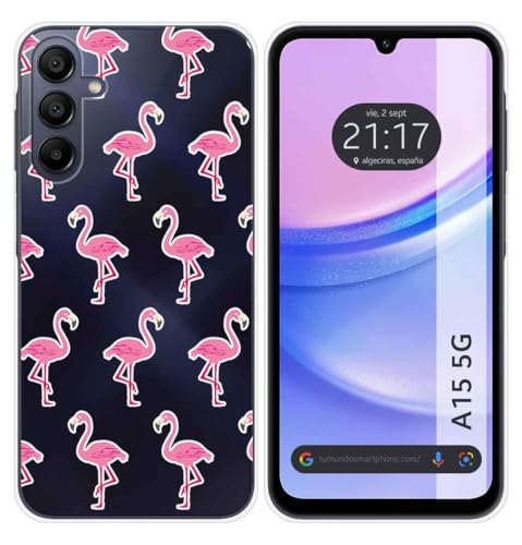 Tumundosmartphone Schutzhülle aus Silikon für Samsung Galaxy A15 4G / 5G, Motiv Flamingo, transparent Tumundosmartphone Schutzhülle aus Silikon für Samsung Galaxy A15 4G / 5G, Motiv Flamingo, transparent von Tumundosmartphone