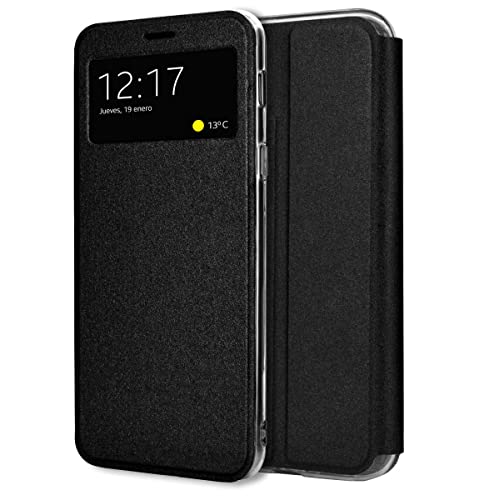 Tumundosmartphone Schutzhülle mit Sichtfenster für Samsung Galaxy A25 5G, Schwarz von Tumundosmartphone