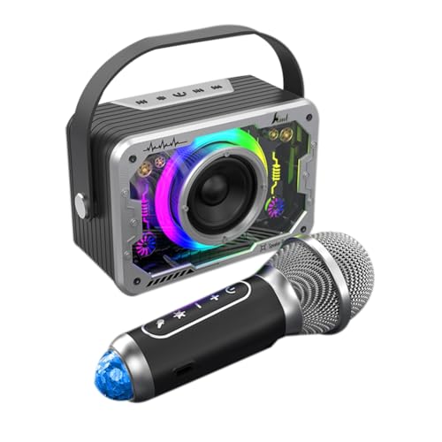 Tumuued Bluetooth-Lautsprecher für Heimgesang, Tragbarer Bass, Kabelloser Karaoke-Lautsprecher, Mikrofon, Heim-KTV-Set, von Tumuued