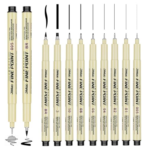 Tundwhite Micron Fineliner Stifte,9 Stück Fineliner Zeichnung Stifte Handlettering Fineliner Set Filzstift Schwarz Präzision mit 9 Verschiedene Linienbreiten für Künstler Illustration Skizzieren Manga Tundwhite Micron Fineliner Stifte,9 Stück Fineliner Zeichnung Stifte Handlettering Fineliner Set Filzstift Schwarz Präzision mit 9 Verschiedene Linienbreiten für Künstler Illustration Skizzieren Manga von Tundwhite