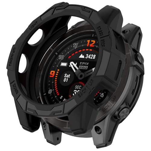 Tuocal 2 Stück Hülle Kompatibel mit Garmin Epix Pro Gen 2 47mm/Fenix 7 Pro/Fenix 7 Schutzhülle, Flexibles TPU Displayschutz Case 360° Rundum Kratzfest Abdeckung Ultradünne Schutz Gehäuse, Schwarz Tuocal 2 Stück Hülle Kompatibel mit Garmin Epix Pro Gen 2 47mm/Fenix 7 Pro/Fenix 7 Schutzhülle, Flexibles TPU Displayschutz Case 360° Rundum Kratzfest Abdeckung Ultradünne Schutz Gehäuse, Schwarz von Tuocal