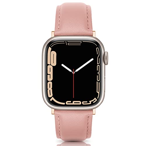 Tuocal Echtleder Armband Kompatibel Mit Apple Watch 38mm 40mm 41mm 42mm (Series 10), Weiches Elegantes Leder-Ersatz für iWatch Series 10 9 8 7 6 5 4 3 2 1 SE Sports Edition Damen von Tuocal