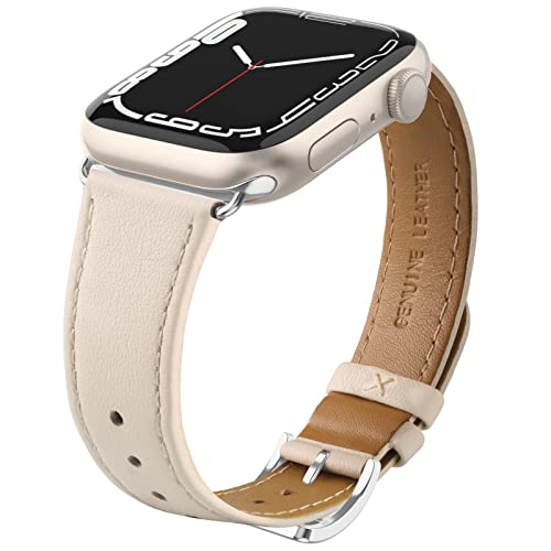 Tuocal Kompatibel mit Apple Watch Armband 38mm 40mm 41mm 42mm (Series 10) Herren Damen, Schmales Weiches Echte Lederarmband Kompatibel für Apple Watch Series 10 9 8 7 6 5 4 3 2 1 SE Sport Edition Tuocal Kompatibel mit Apple Watch Armband 38mm 40mm 41mm 42mm (Series 10) Herren Damen, Schmales Weiches Echte Lederarmband Kompatibel für Apple Watch Series 10 9 8 7 6 5 4 3 2 1 SE Sport Edition von Tuocal