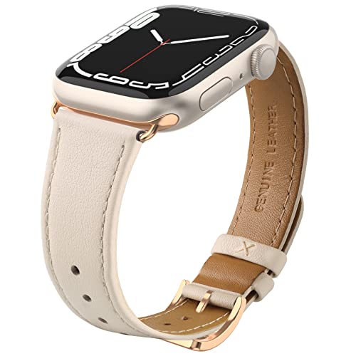 Tuocal Kompatibel mit Apple Watch Armband 38mm 40mm 41mm 42mm (Series 10) Herren Damen, Schmales Weiches Echte Lederarmband Kompatibel für Apple Watch Series 10 9 8 7 6 5 4 3 2 1 SE Sport Edition Tuocal Kompatibel mit Apple Watch Armband 38mm 40mm 41mm 42mm (Series 10) Herren Damen, Schmales Weiches Echte Lederarmband Kompatibel für Apple Watch Series 10 9 8 7 6 5 4 3 2 1 SE Sport Edition von Tuocal