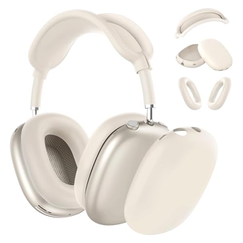 Tuocal Silikon-Schutzhülle für Airpods Max Kopfhörer, weiche TPU-Ohrpolster, Ohrmuscheln und Kopfbandabdeckung, kratzfester Schutz für Airpods Max Tuocal Silikon-Schutzhülle für Airpods Max Kopfhörer, weiche TPU-Ohrpolster, Ohrmuscheln und Kopfbandabdeckung, kratzfester Schutz für Airpods Max von Tuocal