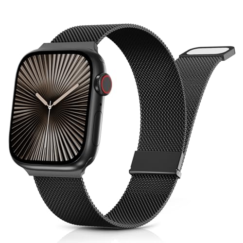 Tuocal Verbessertes Metallarmband, kompatibel mit Apple Watch, 38 mm, 40 mm, 41 mm, 42 mm (Serie 10), Mesh-Doppel-Magnet-Edelstahl-Ersatzarmband für Damen und Herren, für iWatch Serie 10, 9, 8, 7, 6 Tuocal Verbessertes Metallarmband, kompatibel mit Apple Watch, 38 mm, 40 mm, 41 mm, 42 mm (Serie 10), Mesh-Doppel-Magnet-Edelstahl-Ersatzarmband für Damen und Herren, für iWatch Serie 10, 9, 8, 7, 6 von Tuocal